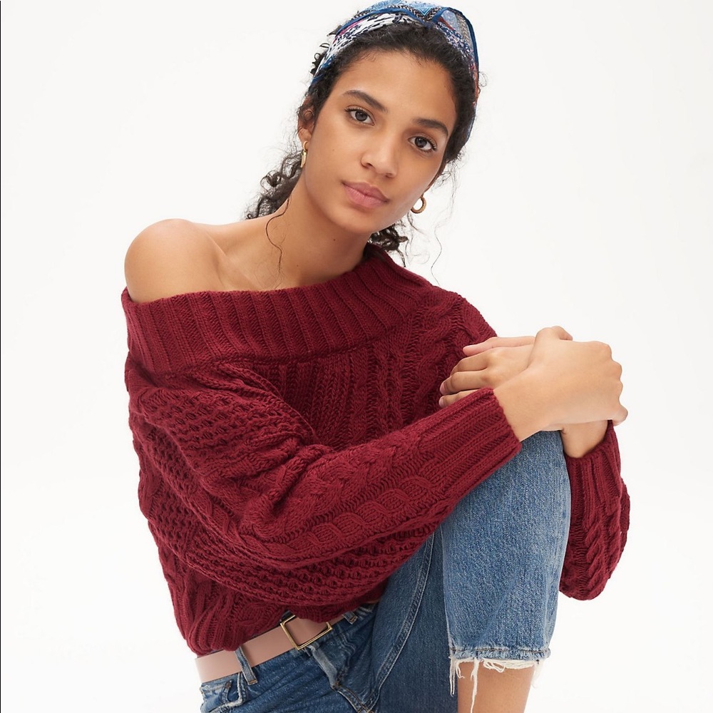 NWT Anthropologie Melissa Cable Knit Sweater - M